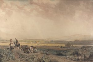 Cosechadores en el paisaje de Sussex de Peter de Wint
